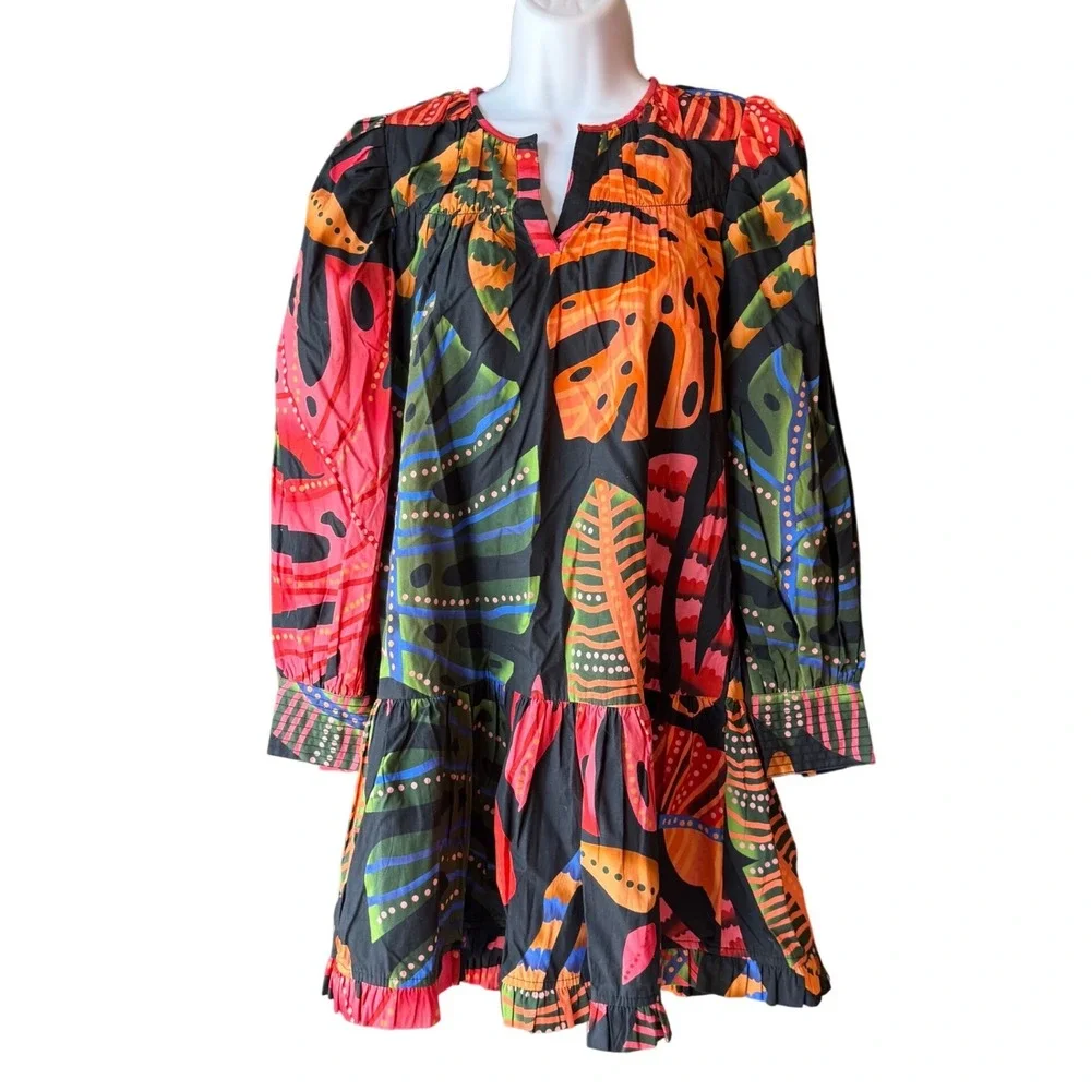 Maude‎ Vivante Ollie Dress Black Forest Tropical Print Size XSmall New With Tags